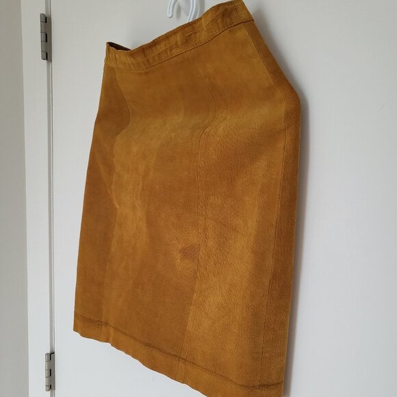 Suede Mustard Skirt - Picture 3 of 6